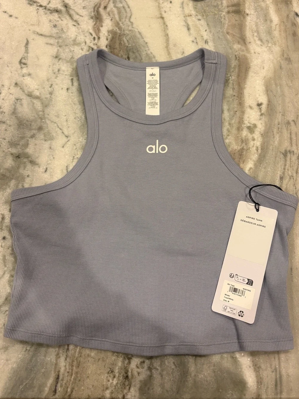 ALO NWT Aspire Tank Winter Frost/White Size Medium - Picture 3 of 6